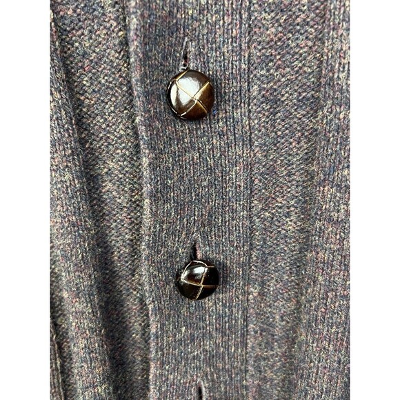 Jos A Bank Sweater Men's L Wool Blend Cardigan Ribbed Elbow Patch Shawl Collar - Picture 4 of 7